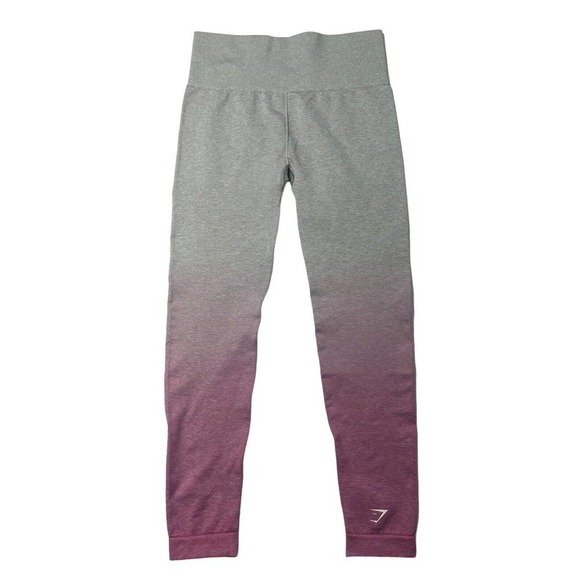Gymshark Gray Pink Ombre Seamless Cropped Leggings Size S - Picture 7 of 10
